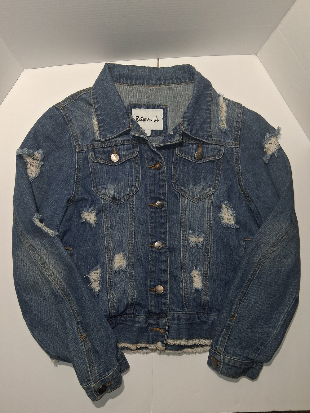 Between Us Girls' Distressed Blue Denim Jacket